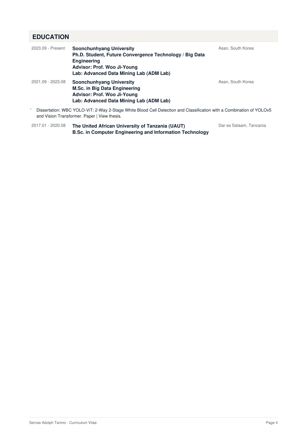 Curriculum vitae page 4