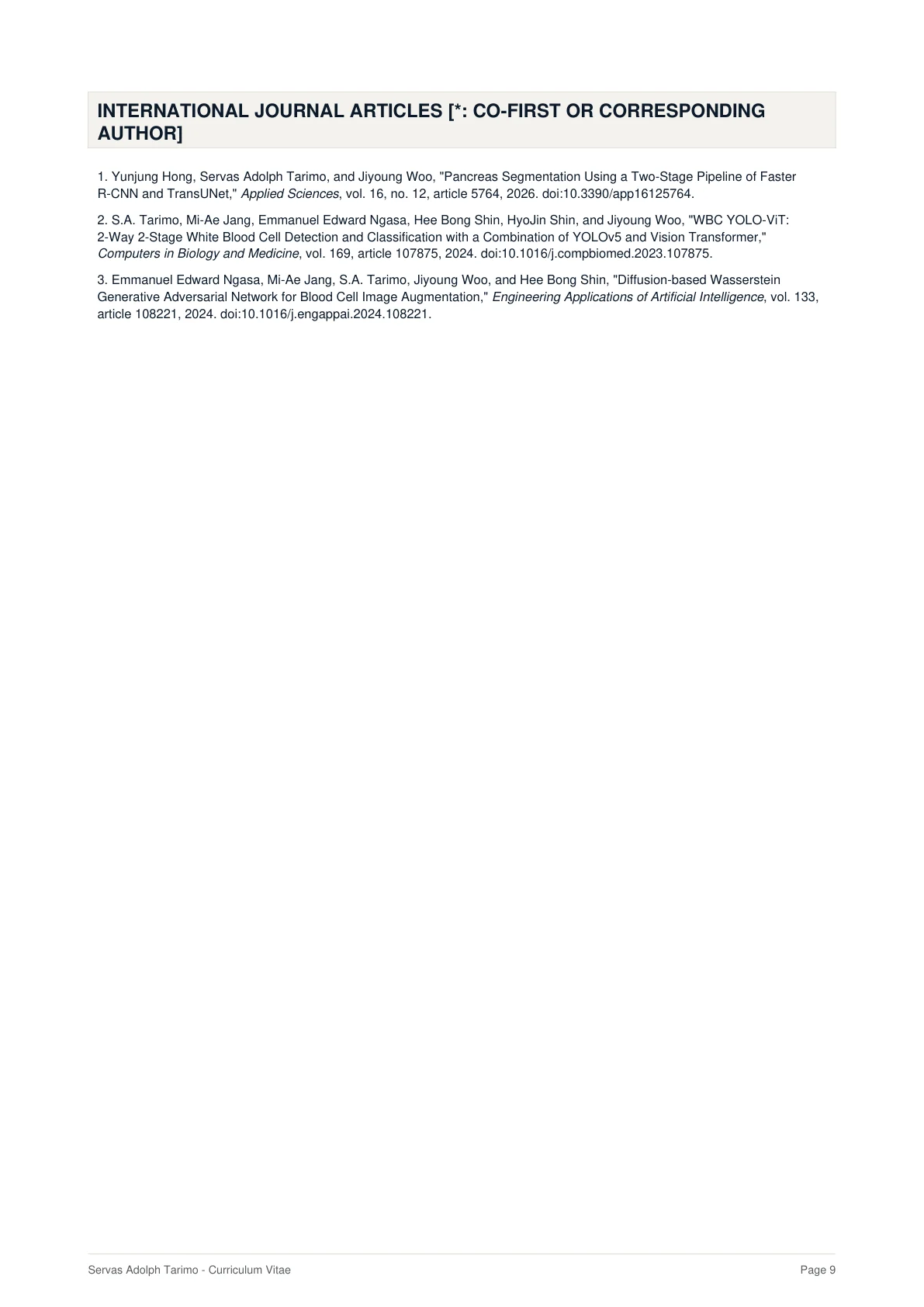 Curriculum vitae page 9